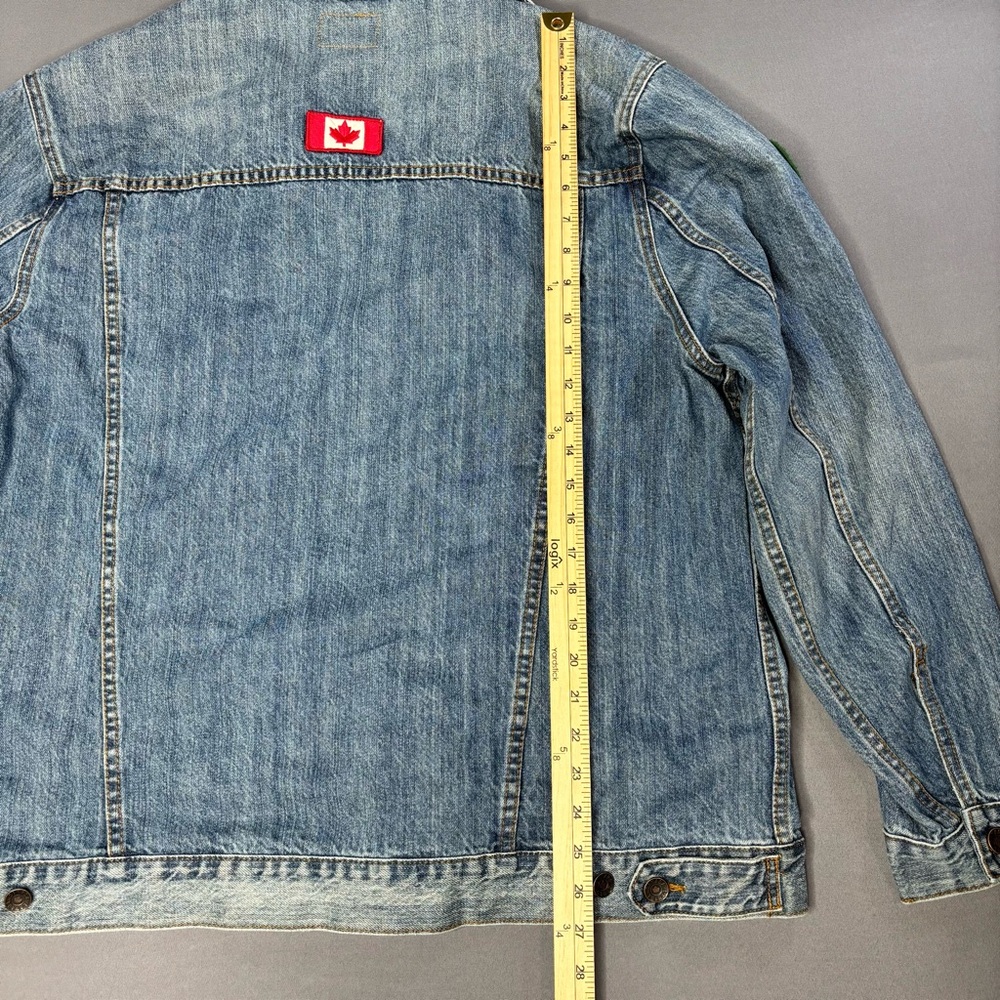 Olympics Canada Jacket Mens Extra Large Hudson's Bay Patches Denim 2012 London - Picture 9 of 12